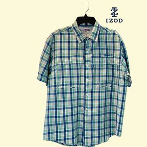 IZOD Men's SurfCaster Cooling Sports Fishing Short Sleeve Button Down Shirt